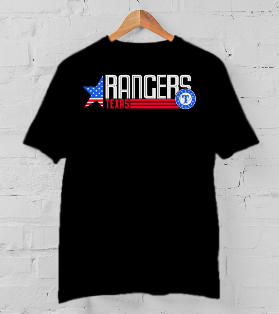 Texas Rangers Ameria Star USA Flag T-Shirt