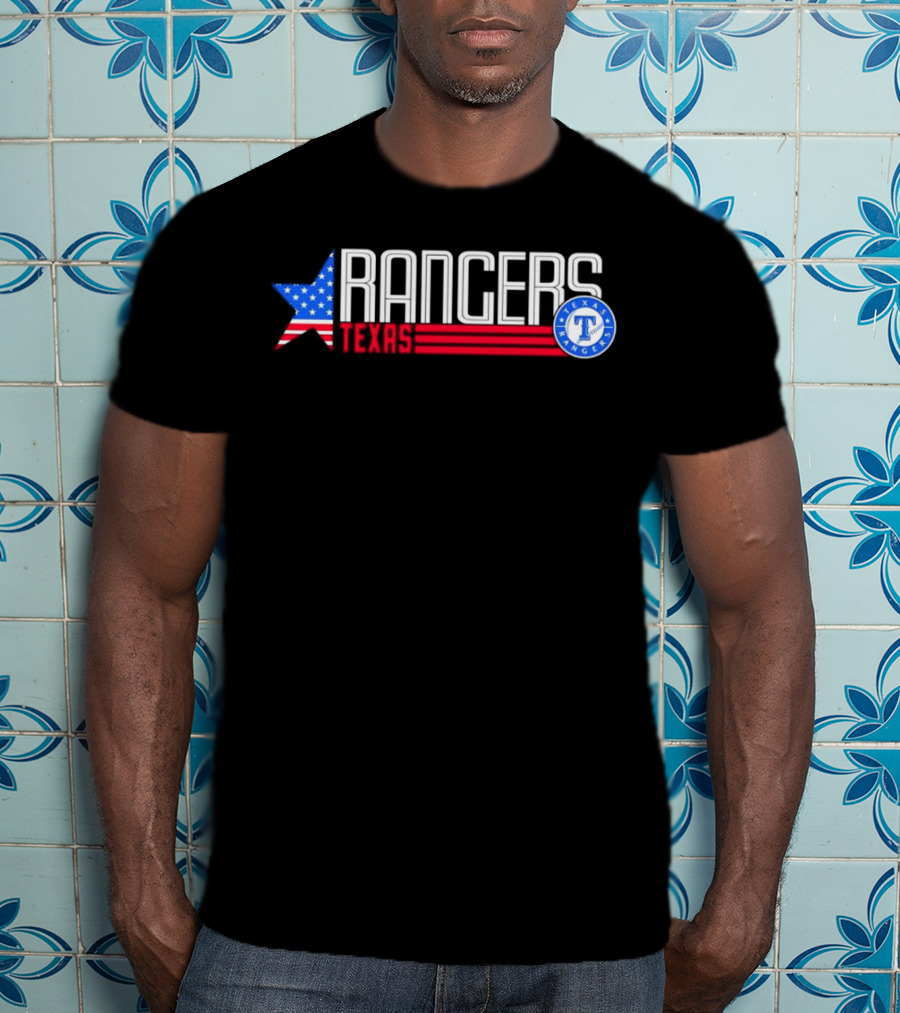 Texas Rangers Ameria Star USA Flag T-Shirt