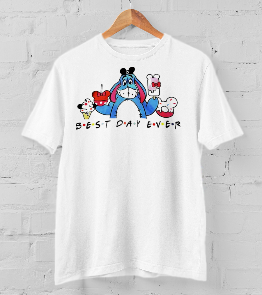 Eeyore Best Day Ever Disney Mouse Ears Cupcakes And Ice Cream T-Shirt