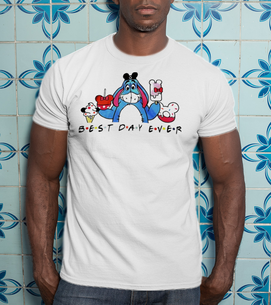 Eeyore Best Day Ever Disney Mouse Ears Cupcakes And Ice Cream T-Shirt