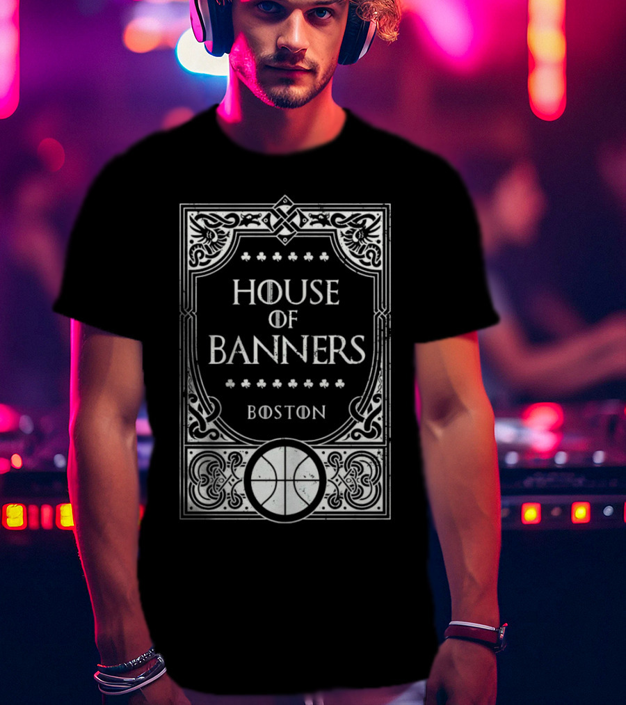 Boston House Of Banners Basketball Emblem T-Shirt