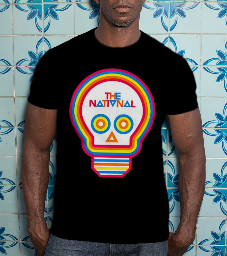 The National Lightbulb Skull Retro Rainbow T-Shirt