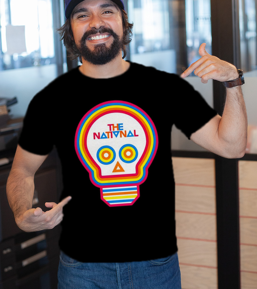 The National Lightbulb Skull Retro Rainbow T-Shirt