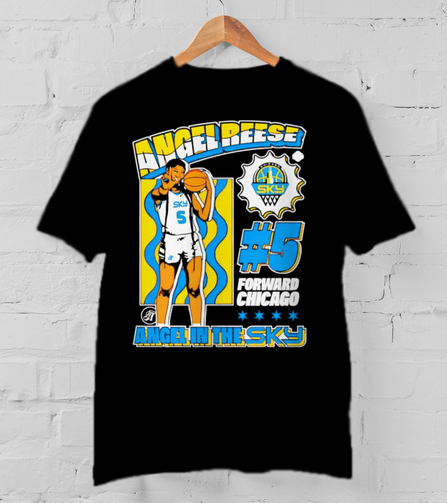 Angel Reese #5 Forward Chicago Sky Angel In The Sky T-Shirt