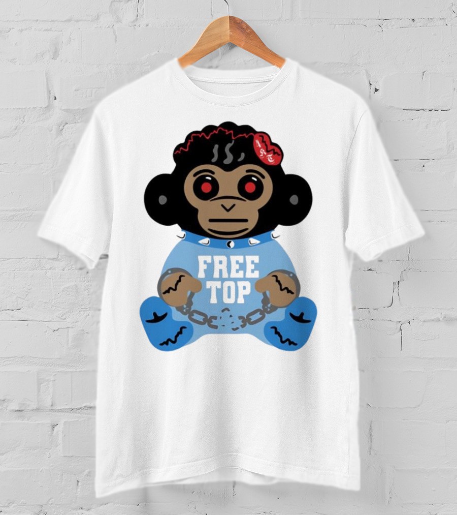 Never Broke Again Free Top Baby Monkey Character Chains T-Shirt