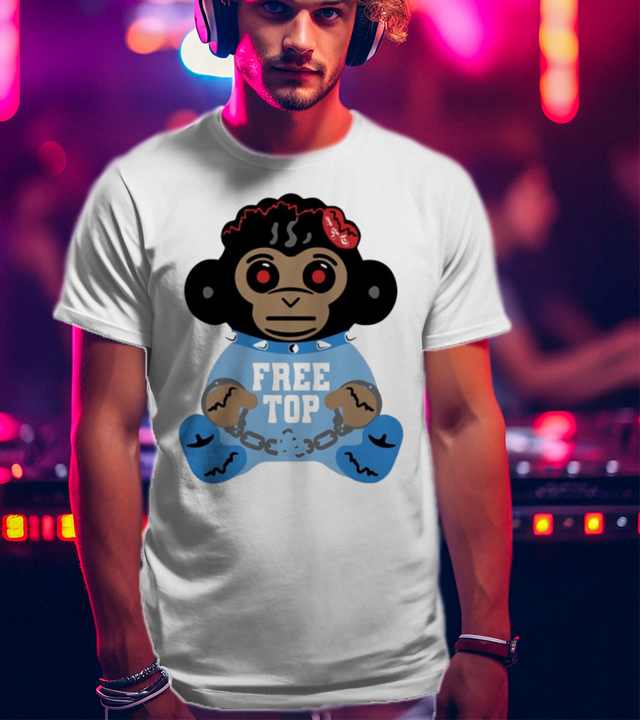 Never Broke Again Free Top Baby Monkey Character Chains T-Shirt