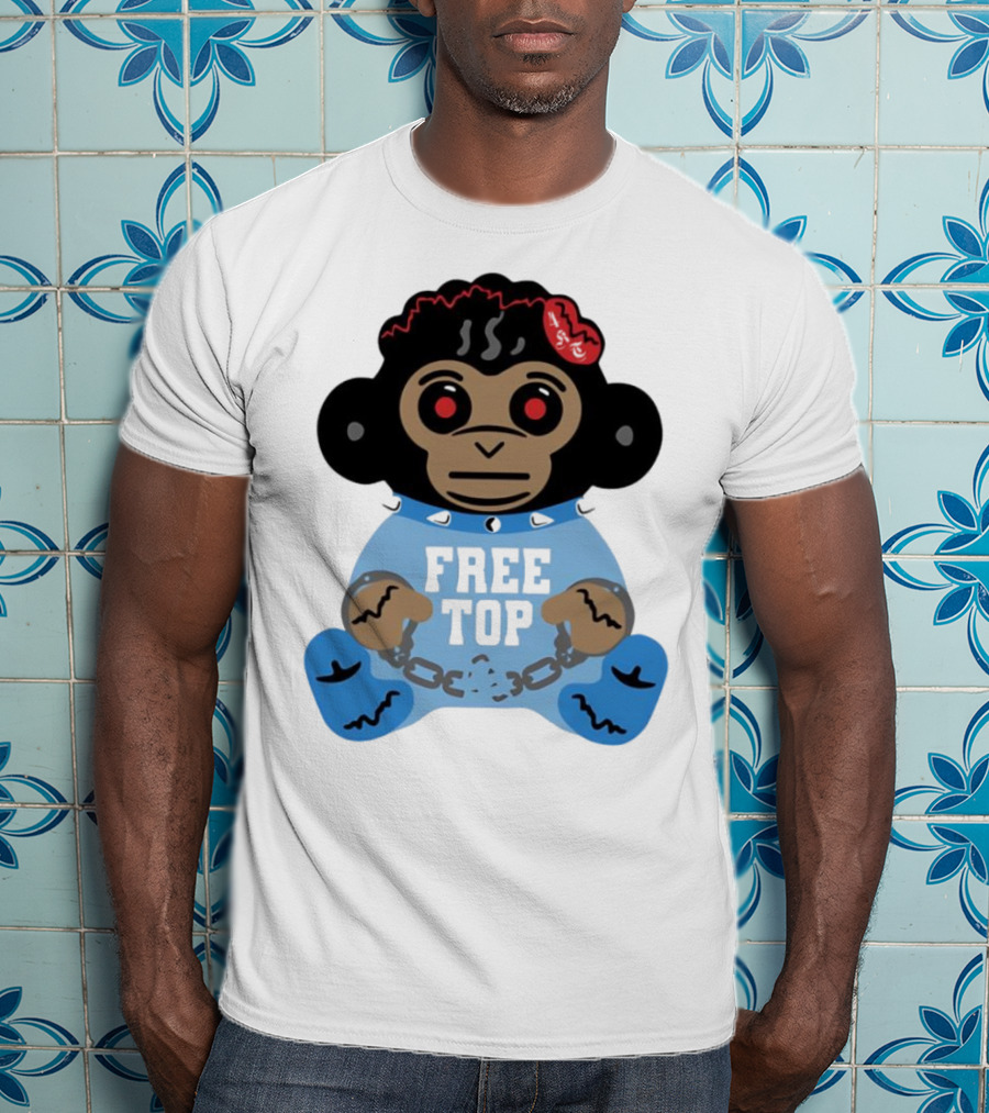 Never Broke Again Free Top Baby Monkey Character Chains T-Shirt
