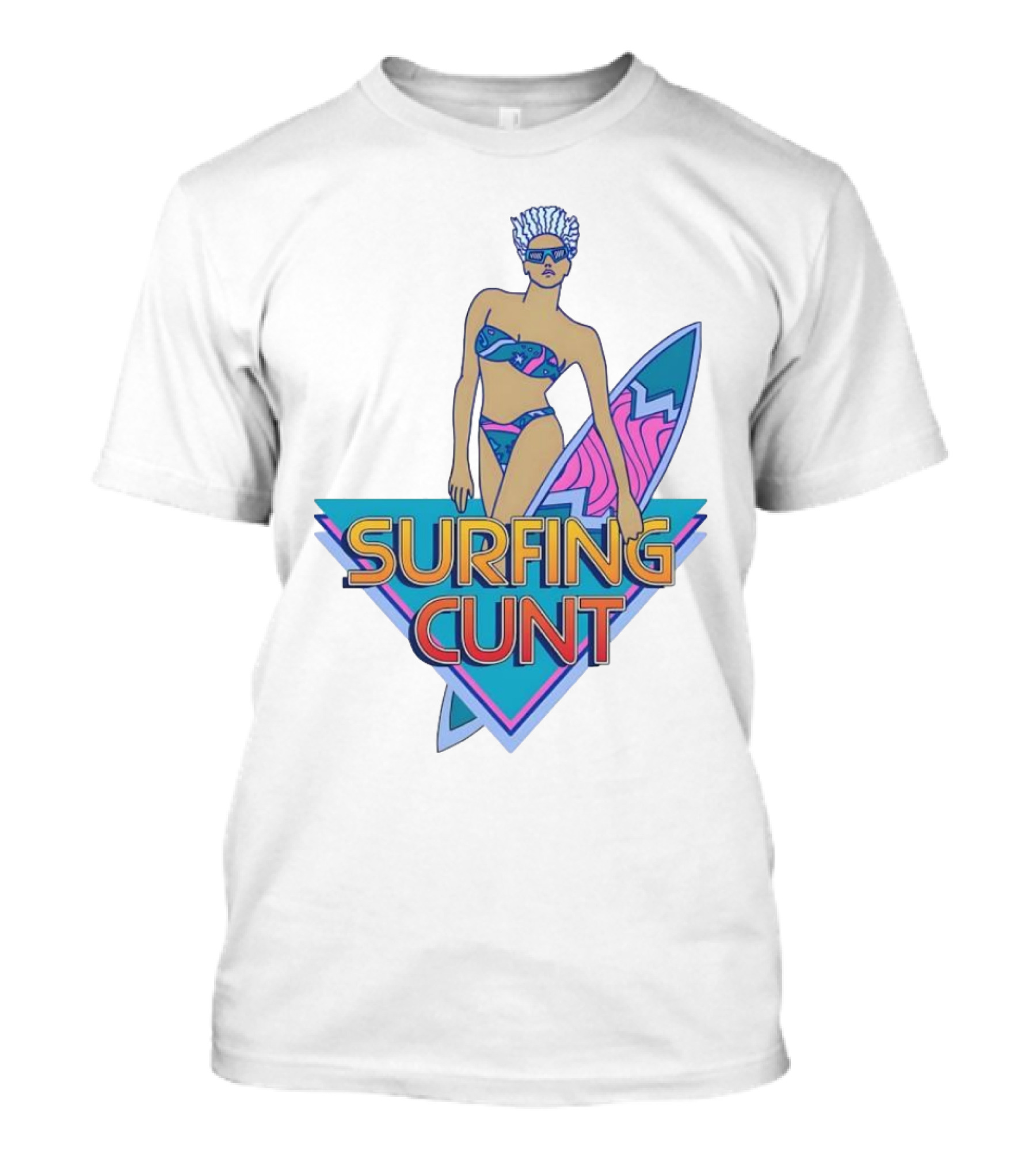 Surfing Cunt Retro Summer Vibes Surfer Girl Iconic T-Shirt