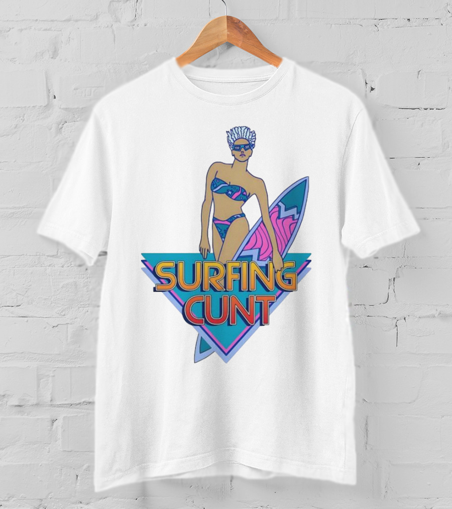 Surfing Cunt Retro Summer Vibes Surfer Girl Iconic T-Shirt