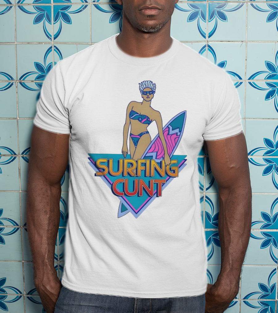 Surfing Cunt Retro Summer Vibes Surfer Girl Iconic T-Shirt