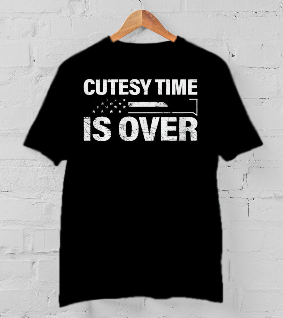 Cutesy Time Is Over American Flag Rifle T-Shirt