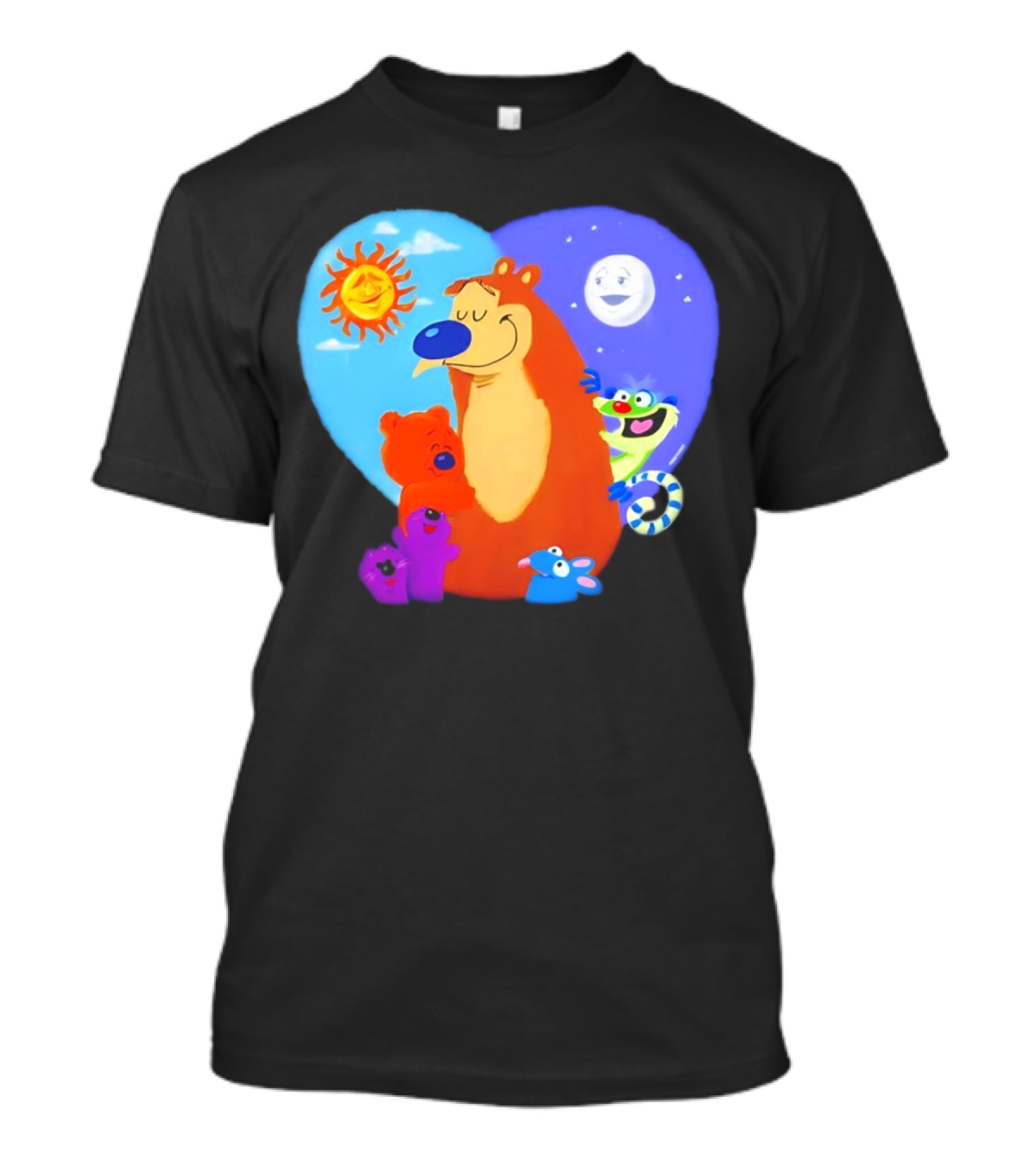 Bear In The Big Blue House Muppet History With Sun And Moon Characters T-Shirt
