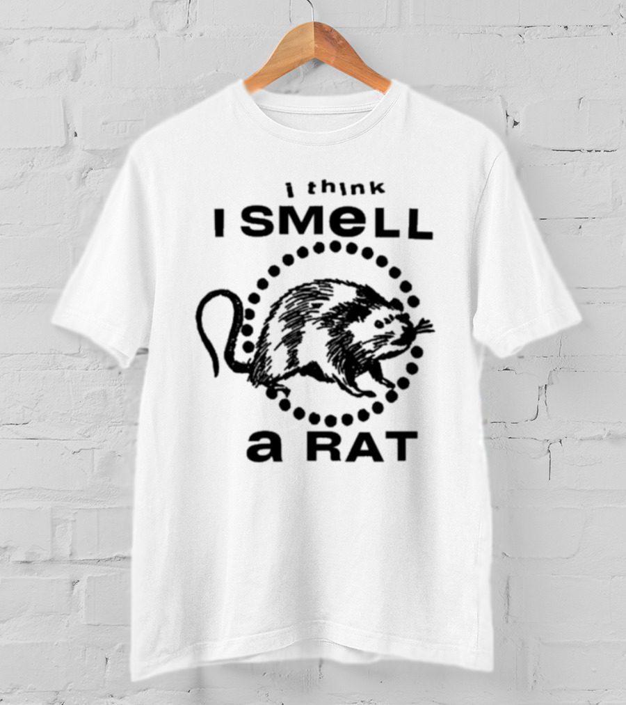 I Think I Smell A Rat Black Graphic Text With Rat T-Shirt