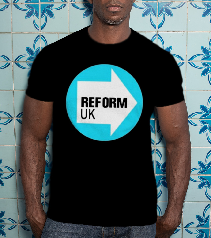 Reform UK Arrow Symbol Blue Circle T-Shirt