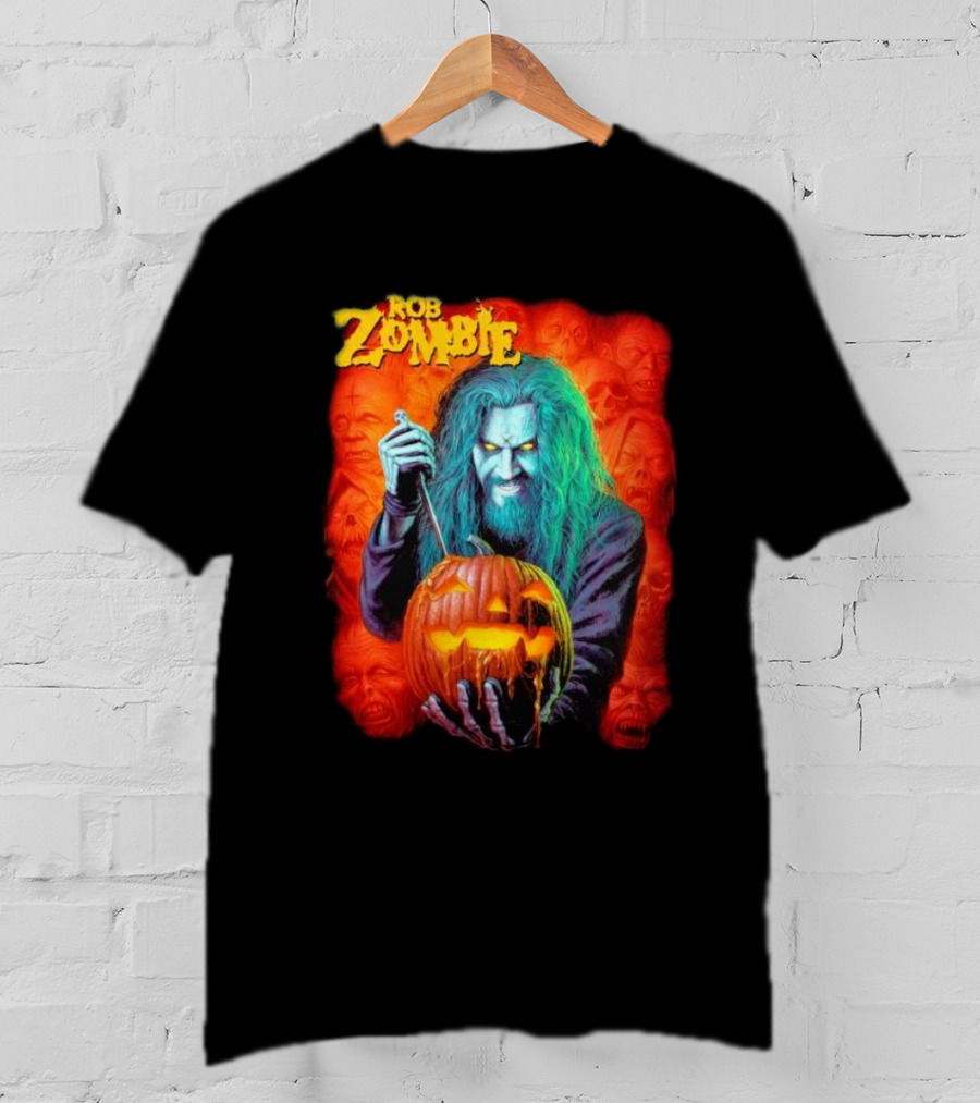 Rob Zombie Hellbilly Deluxe Halloween Pumpkin Horror T-Shirt