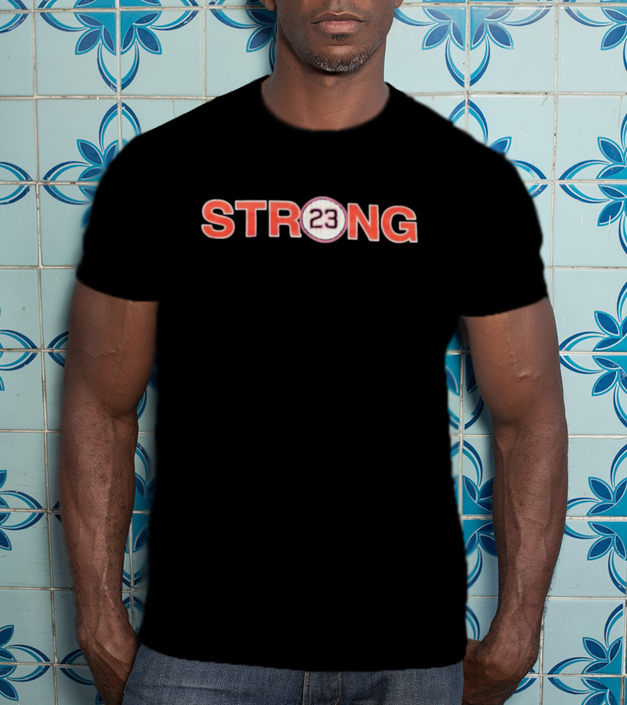 Strong 23 Baseball Themes With Red Bold Lettering T-Shirt