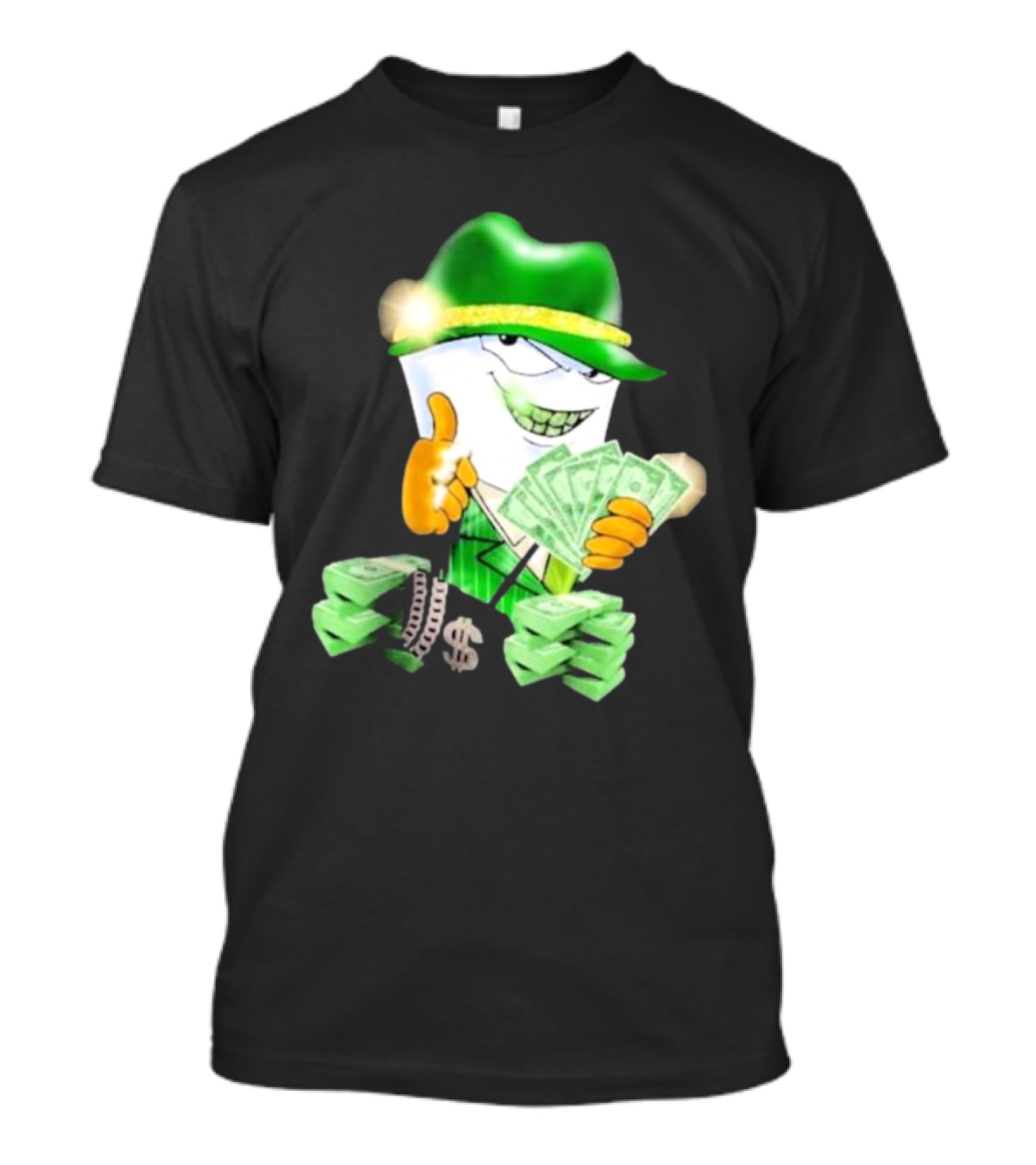 Thug Shake Money Master Shake With Cash And Green Hat T-Shirt