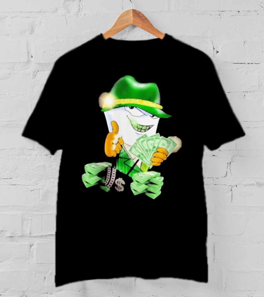 Thug Shake Money Master Shake With Cash And Green Hat T-Shirt