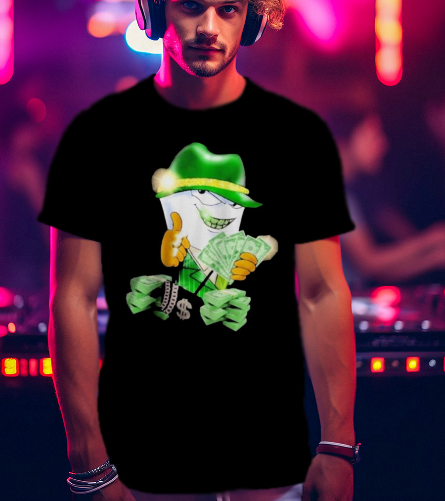Thug Shake Money Master Shake With Cash And Green Hat T-Shirt