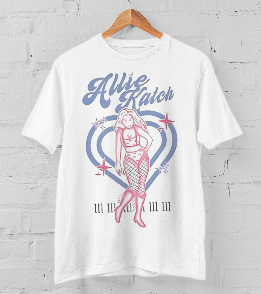 Allie Katch Wrestling Heart Silhouette With Star Accents T-Shirt