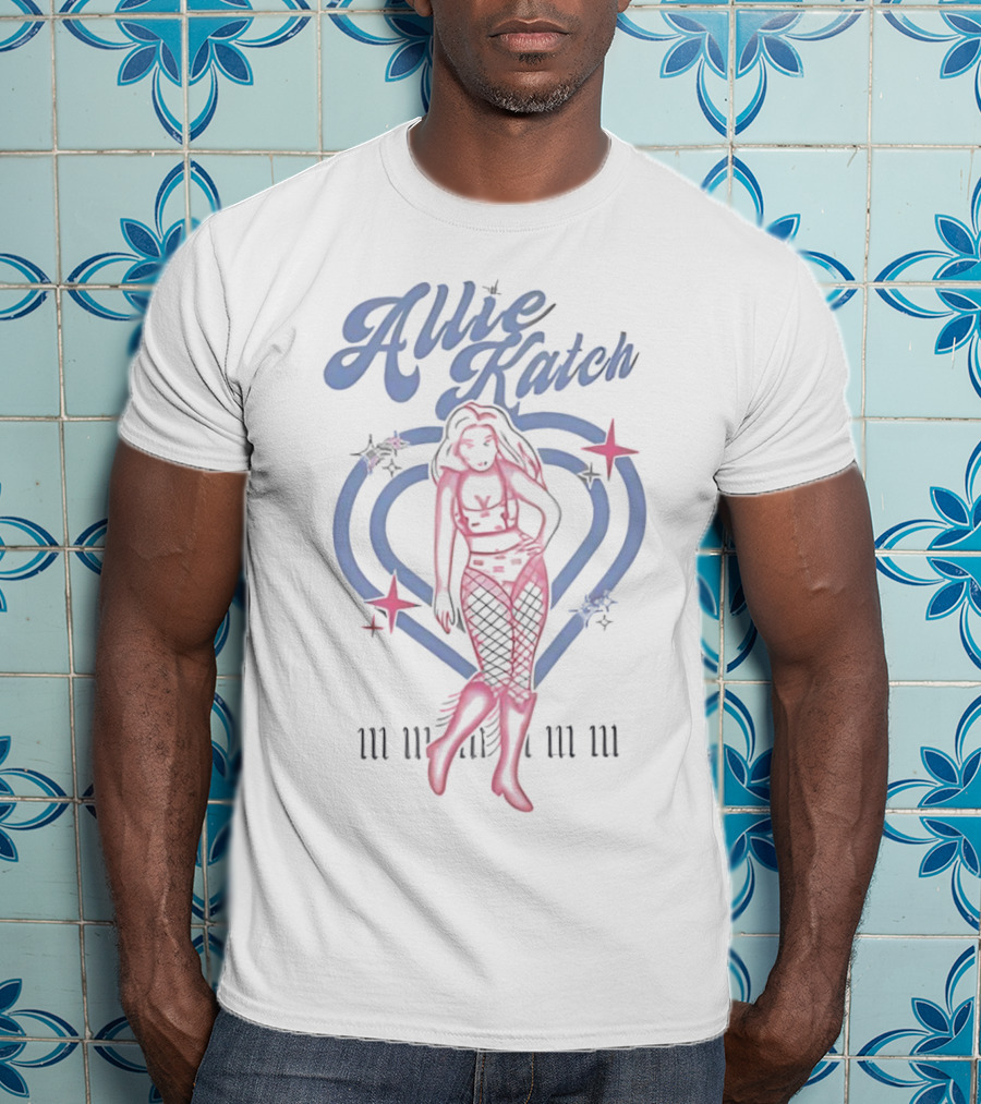 Allie Katch Wrestling Heart Silhouette With Star Accents T-Shirt
