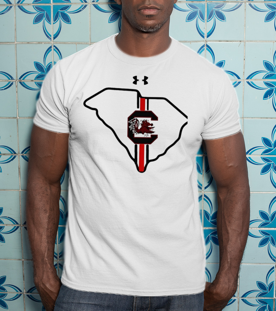 South Carolina Gamecocks Map Outline Under Armour T-Shirt