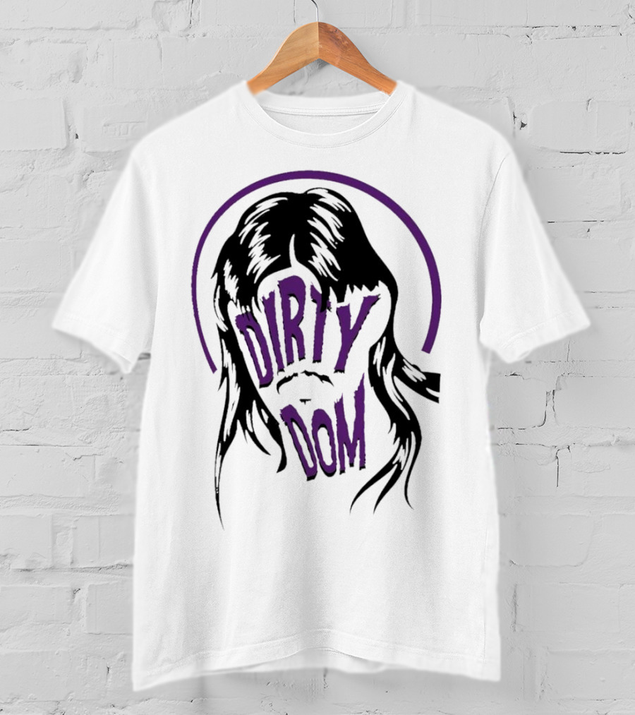 Dirty Dom Mullet Retro Style Black And Purple T-Shirt