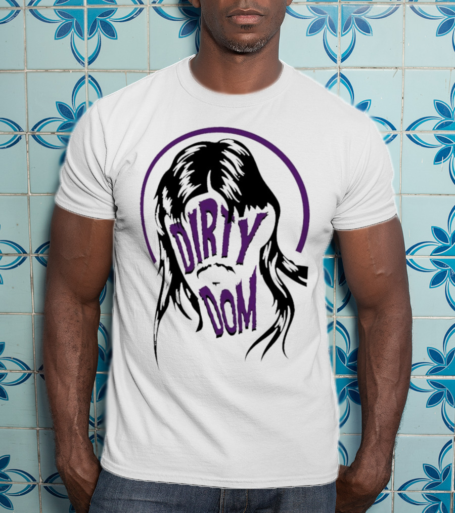 Dirty Dom Mullet Retro Style Black And Purple T-Shirt