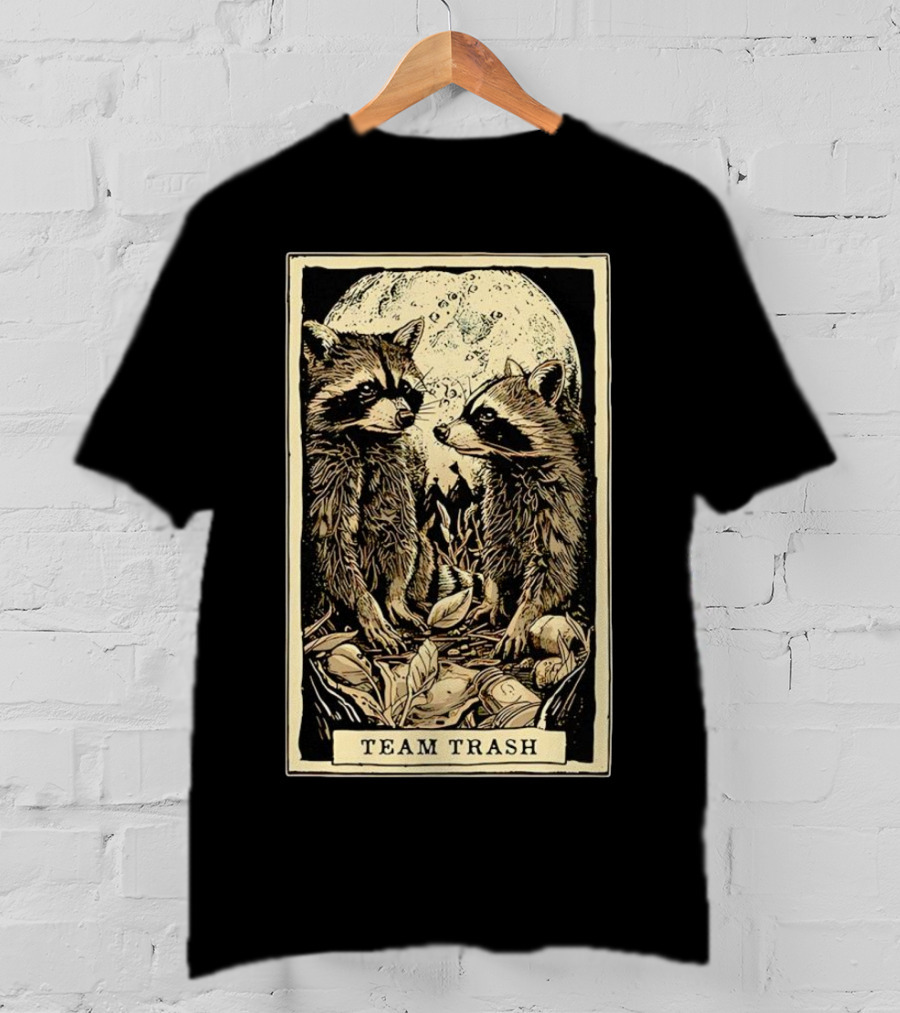 Raccoon Team Trash Tarot Card Moon T-Shirt