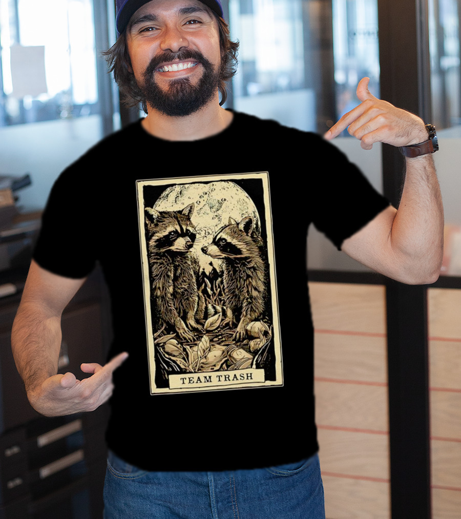 Raccoon Team Trash Tarot Card Moon T-Shirt
