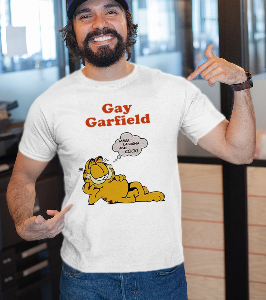 Gay Garfield Mmm Lasagna And Cock Meme T-Shirt