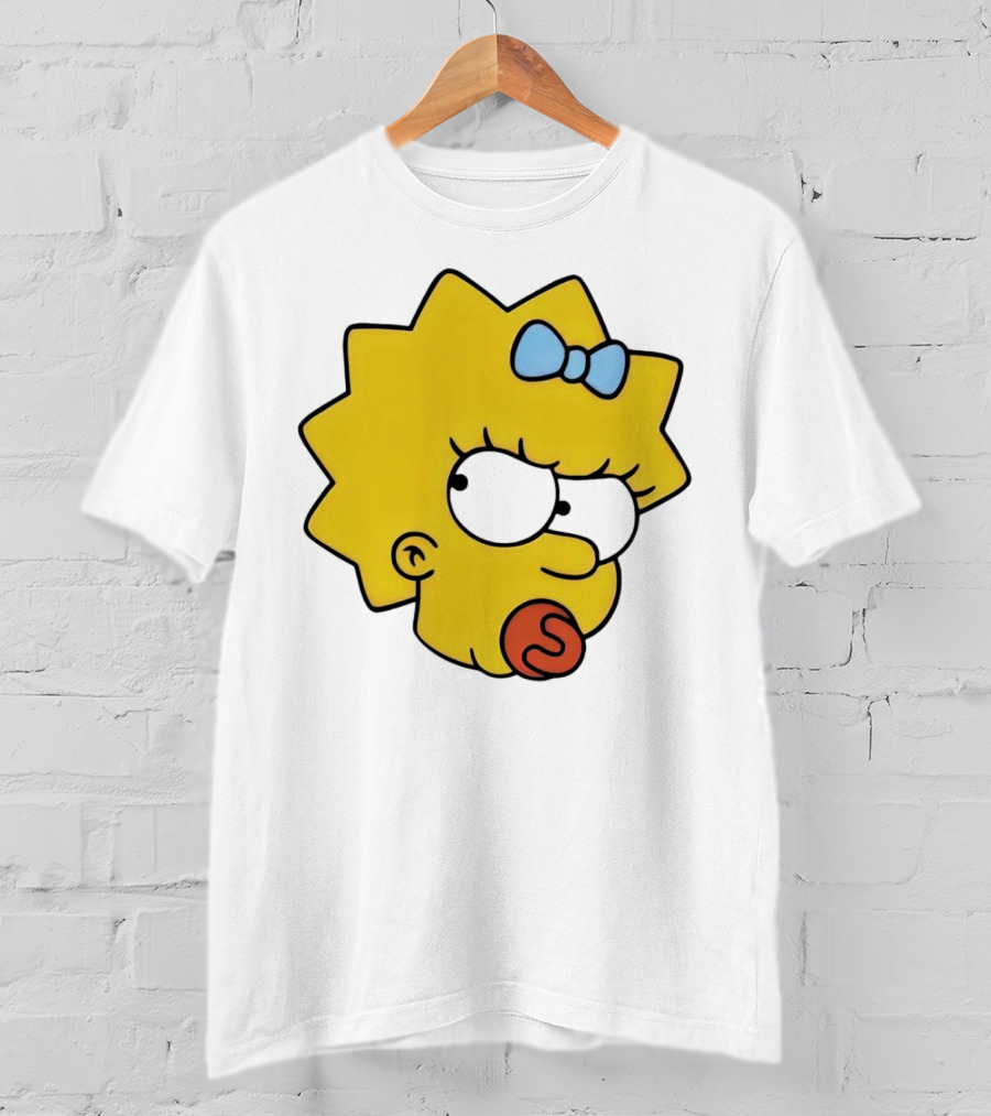Manicita The Simpsons Maggie Angry Face With Pacifier And Bow T-Shirt