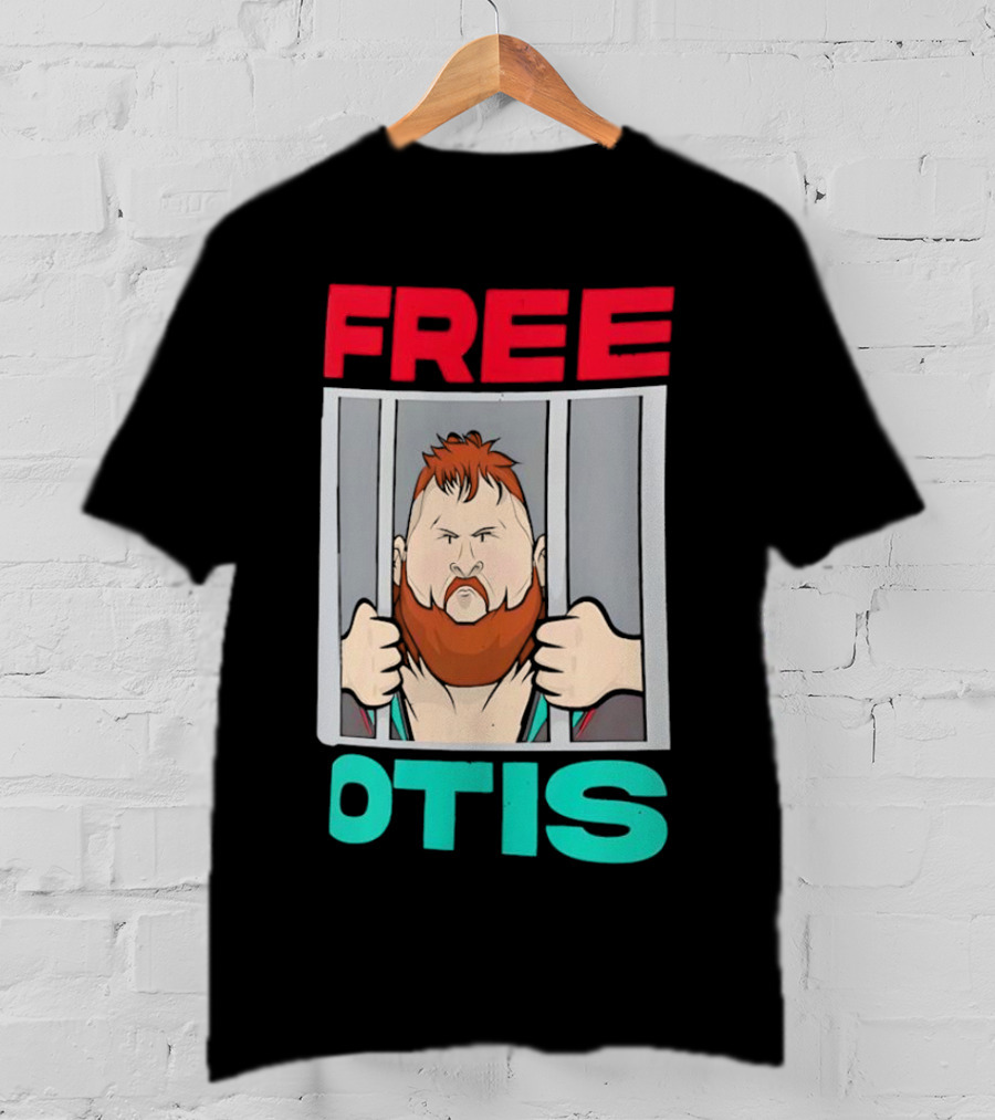 Free Otis Cartoon Nikola Bogojevic Wrestling T-Shirt