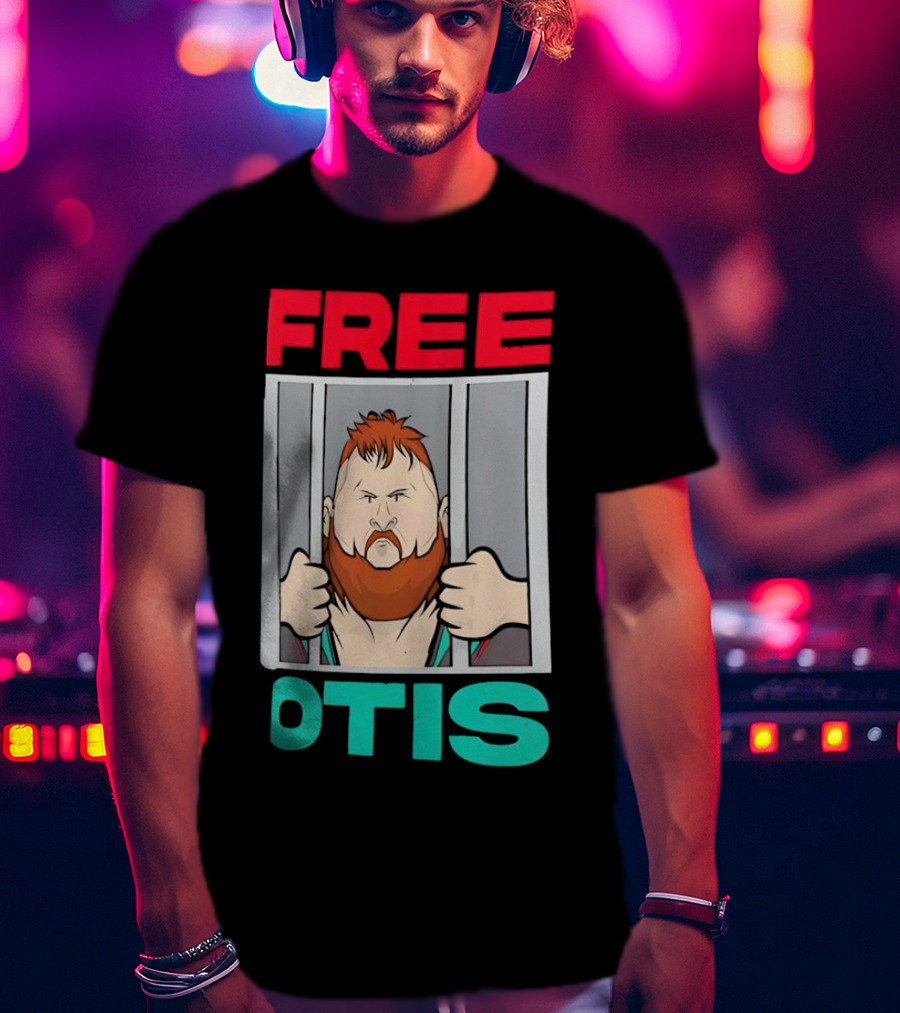 Free Otis Cartoon Nikola Bogojevic Wrestling T-Shirt