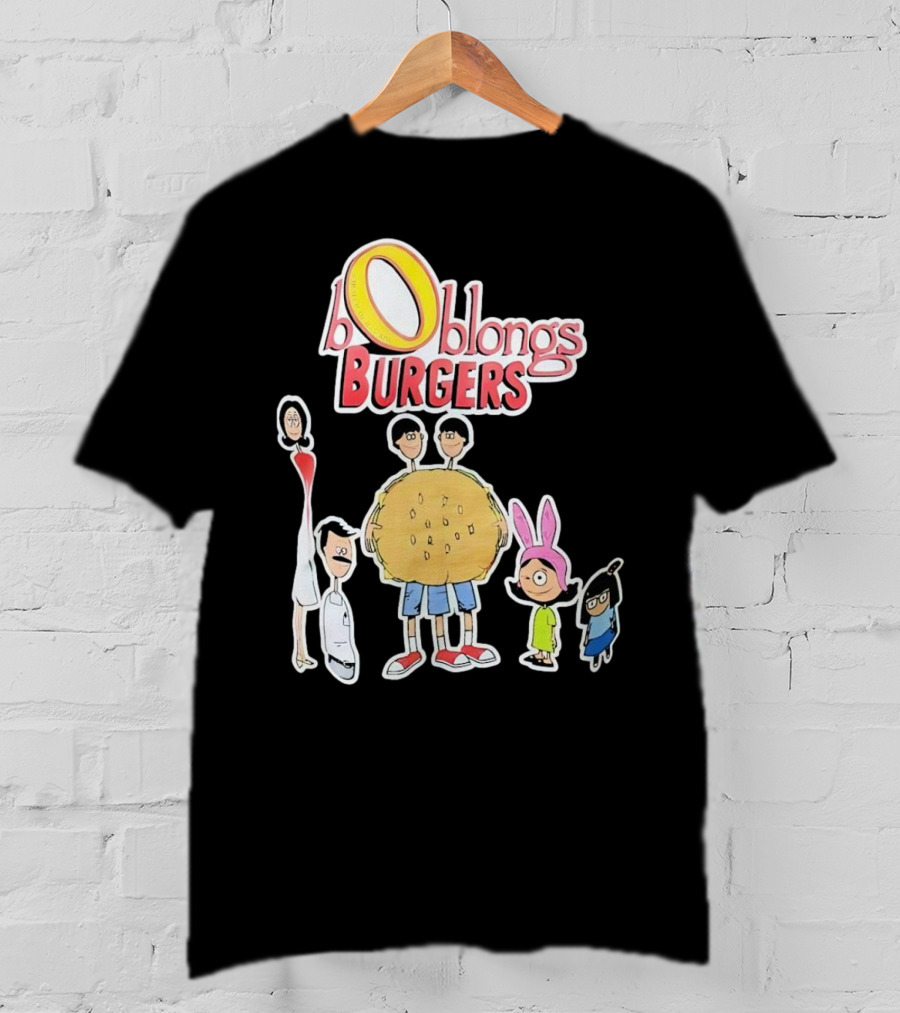 Boblongs Burgers Cartoon Characters Holding Burger T-Shirt