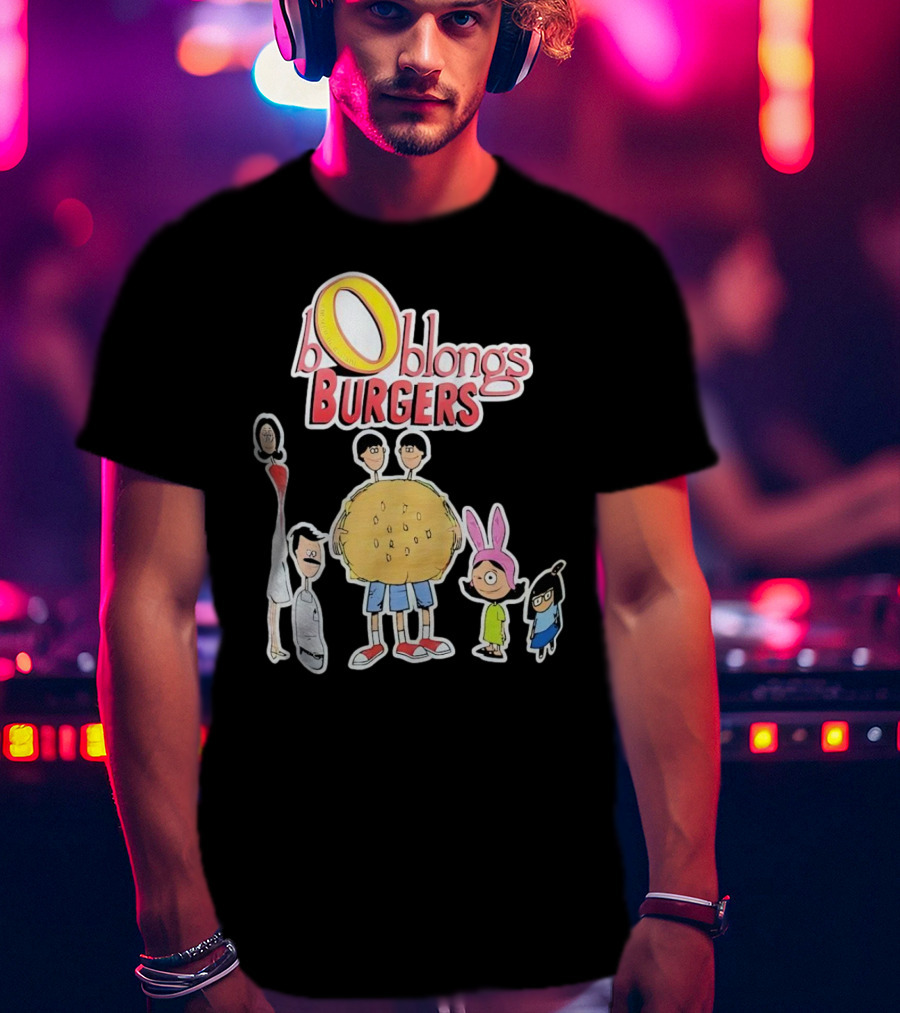 Boblongs Burgers Cartoon Characters Holding Burger T-Shirt