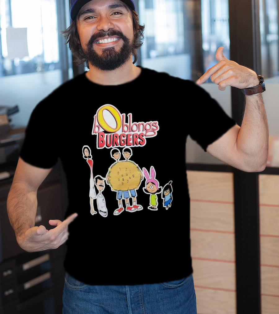 Boblongs Burgers Cartoon Characters Holding Burger T-Shirt