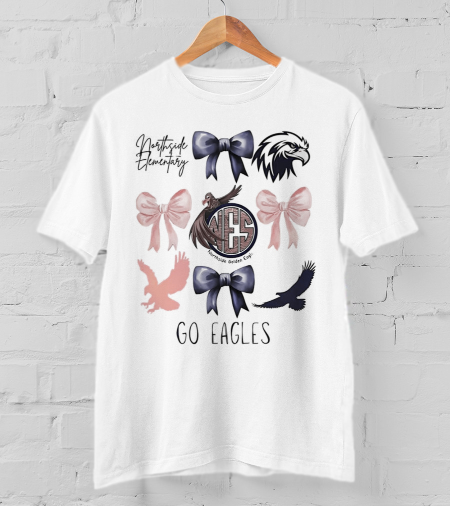 Northside Elementary Golden Eagles Bowtie Go Eagles T-Shirt