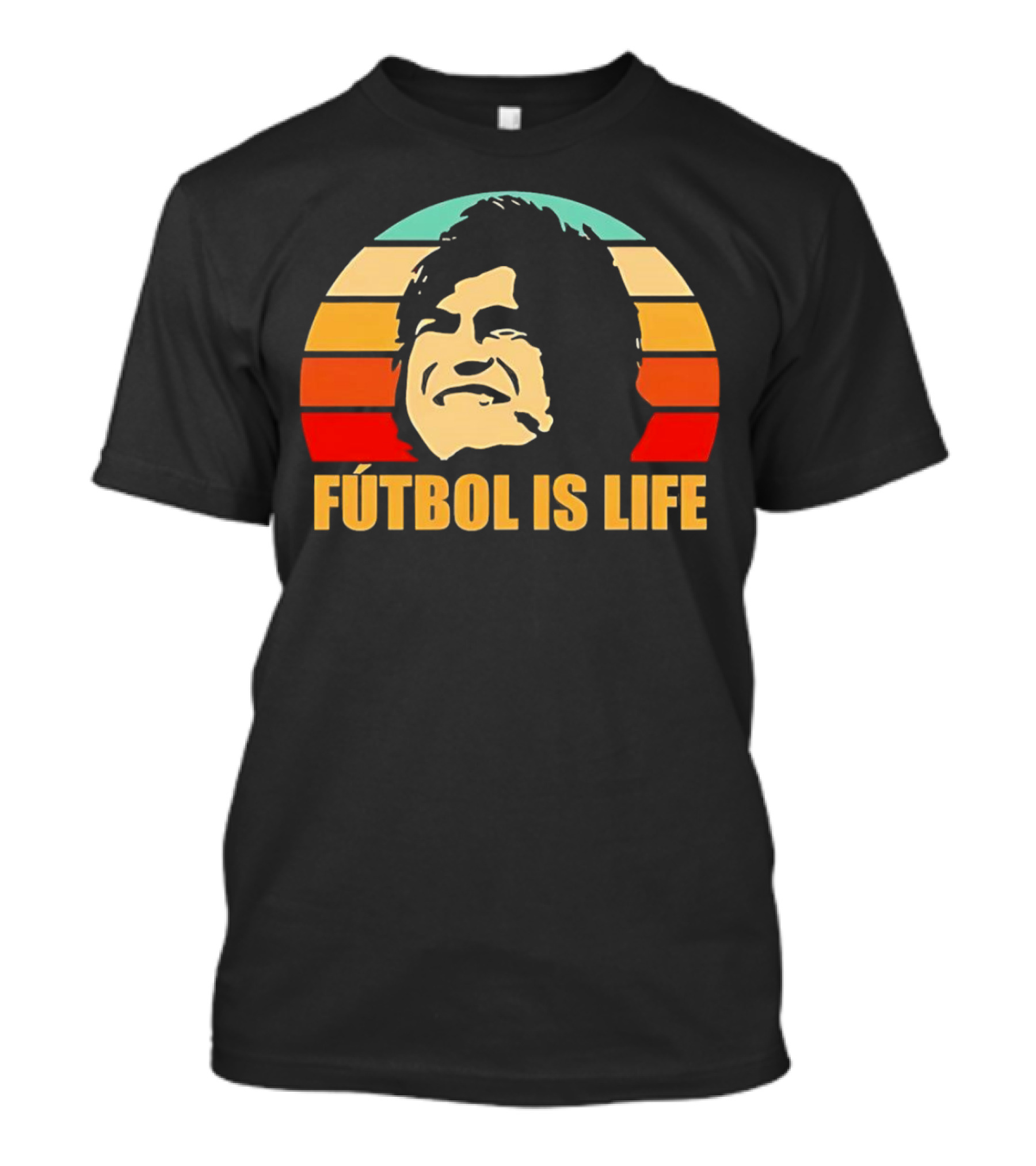 Fútbol Is Life Vintage Retro Sunset T-Shirt