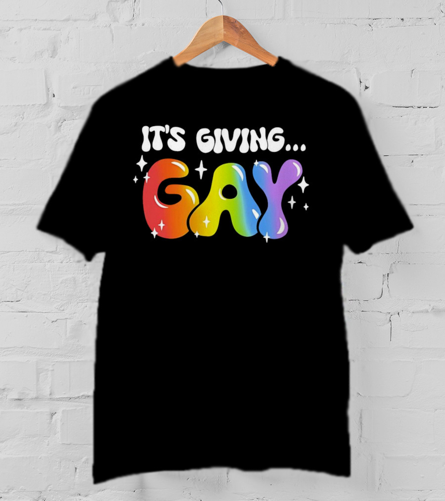 It's Giving Gay Pride Rainbow Sparkles T-Shirt