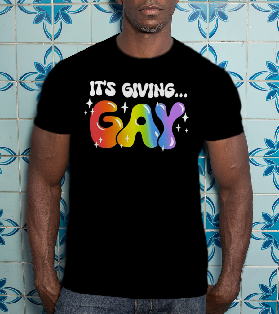 It's Giving Gay Pride Rainbow Sparkles T-Shirt