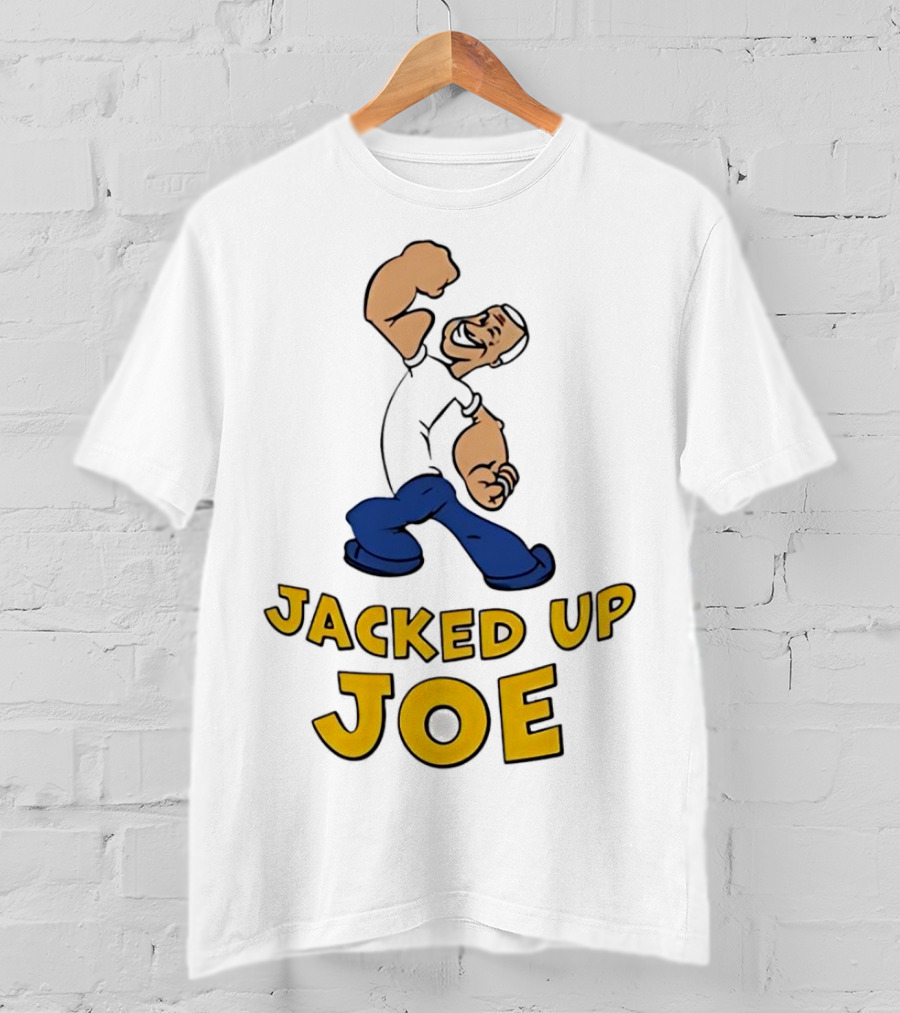 Jacked Up Joe Cartoon Flexing Character T-Shirt