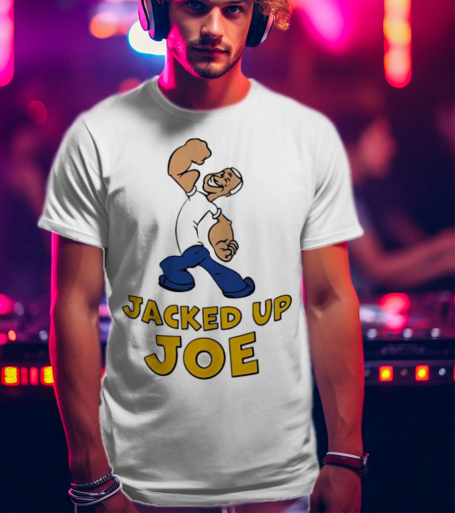 Jacked Up Joe Cartoon Flexing Character T-Shirt