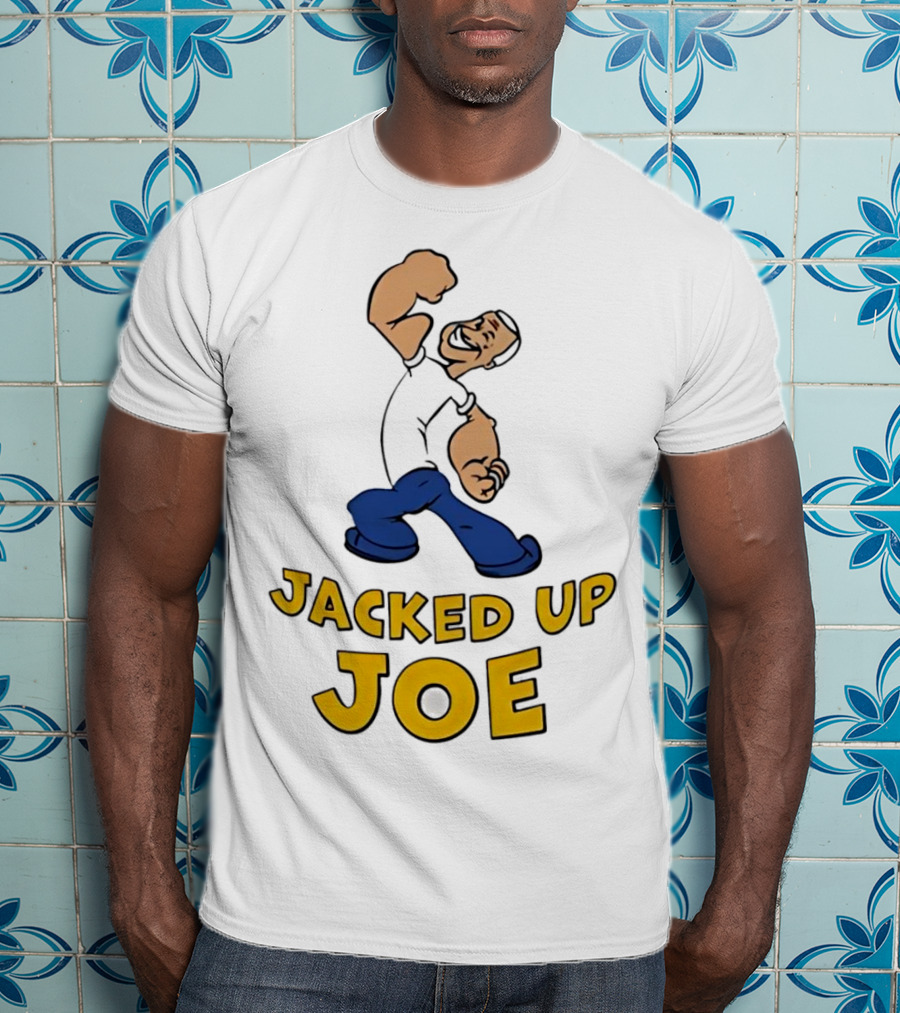 Jacked Up Joe Cartoon Flexing Character T-Shirt