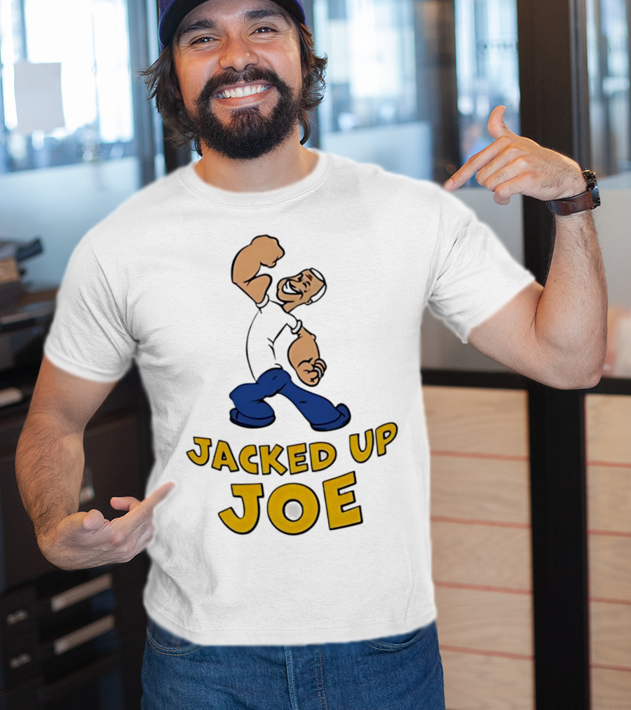 Jacked Up Joe Cartoon Flexing Character T-Shirt