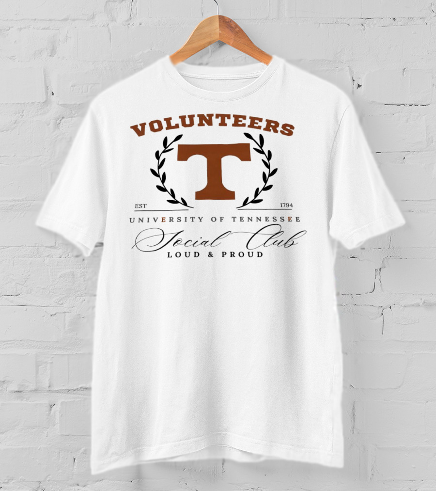 Volunteers University Of Tennessee Social Club Loud And Proud Est 1794 T-Shirt