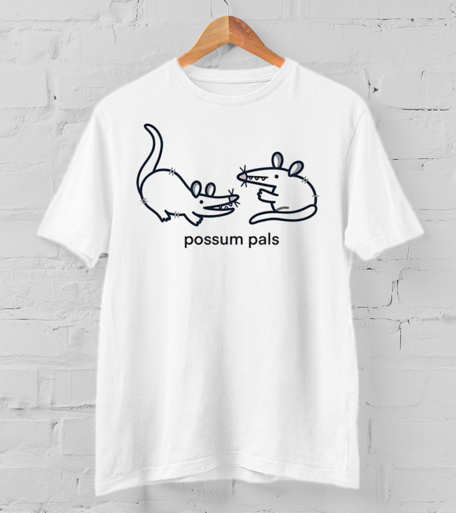 Opossum Pals Playful Cartoon Duo T-Shirt