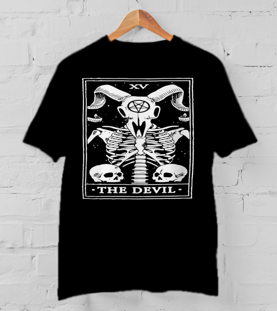 XV The Devil Skeleton Skull Tarot T-Shirt