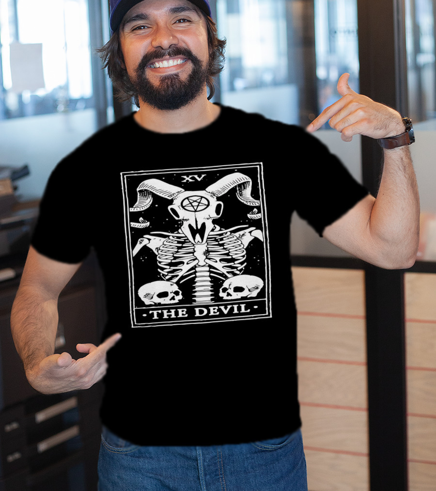 XV The Devil Skeleton Skull Tarot T-Shirt