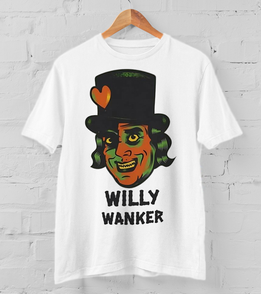 Willy Wanker Orange Heart Character T-Shirt